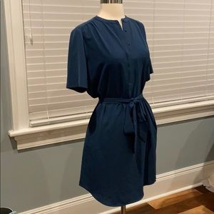 Teal mid centrury style work dress